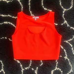 Red cutout crop top